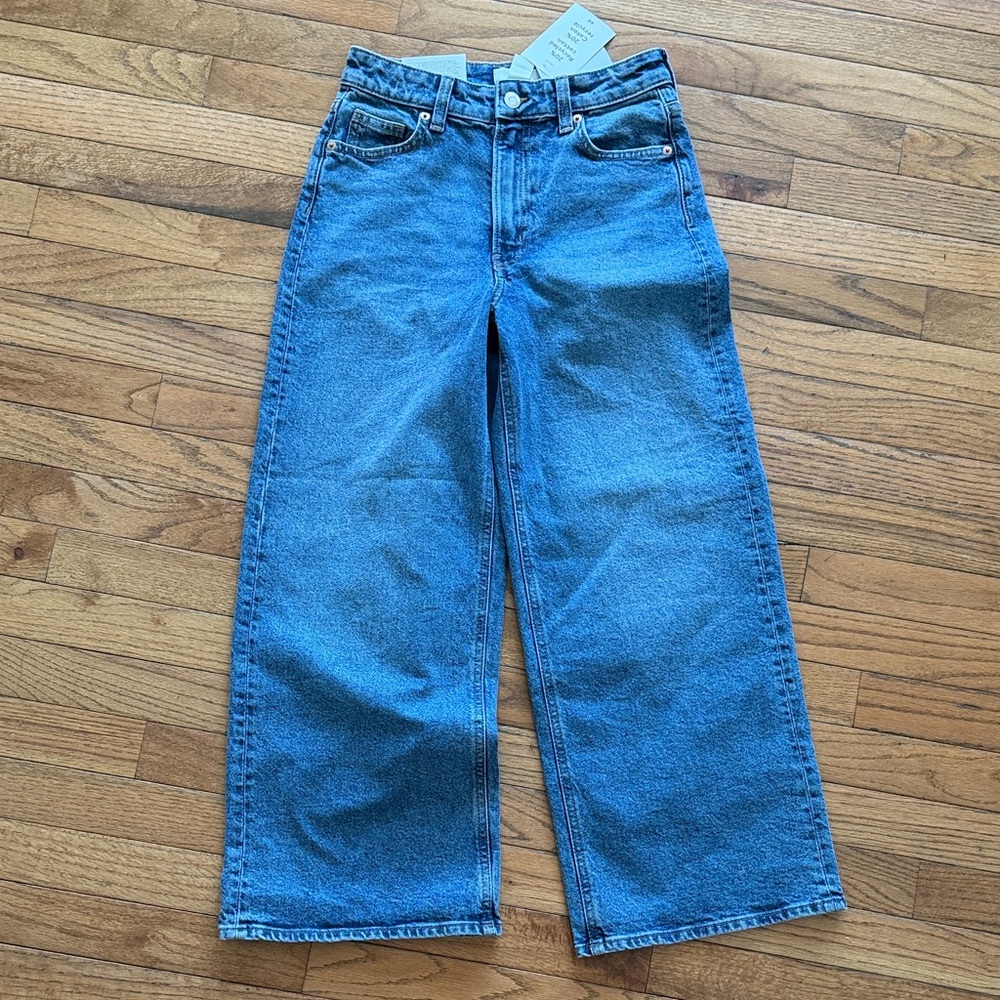 NWT H&M Blue Wide Leg High Waist Women's Jeans